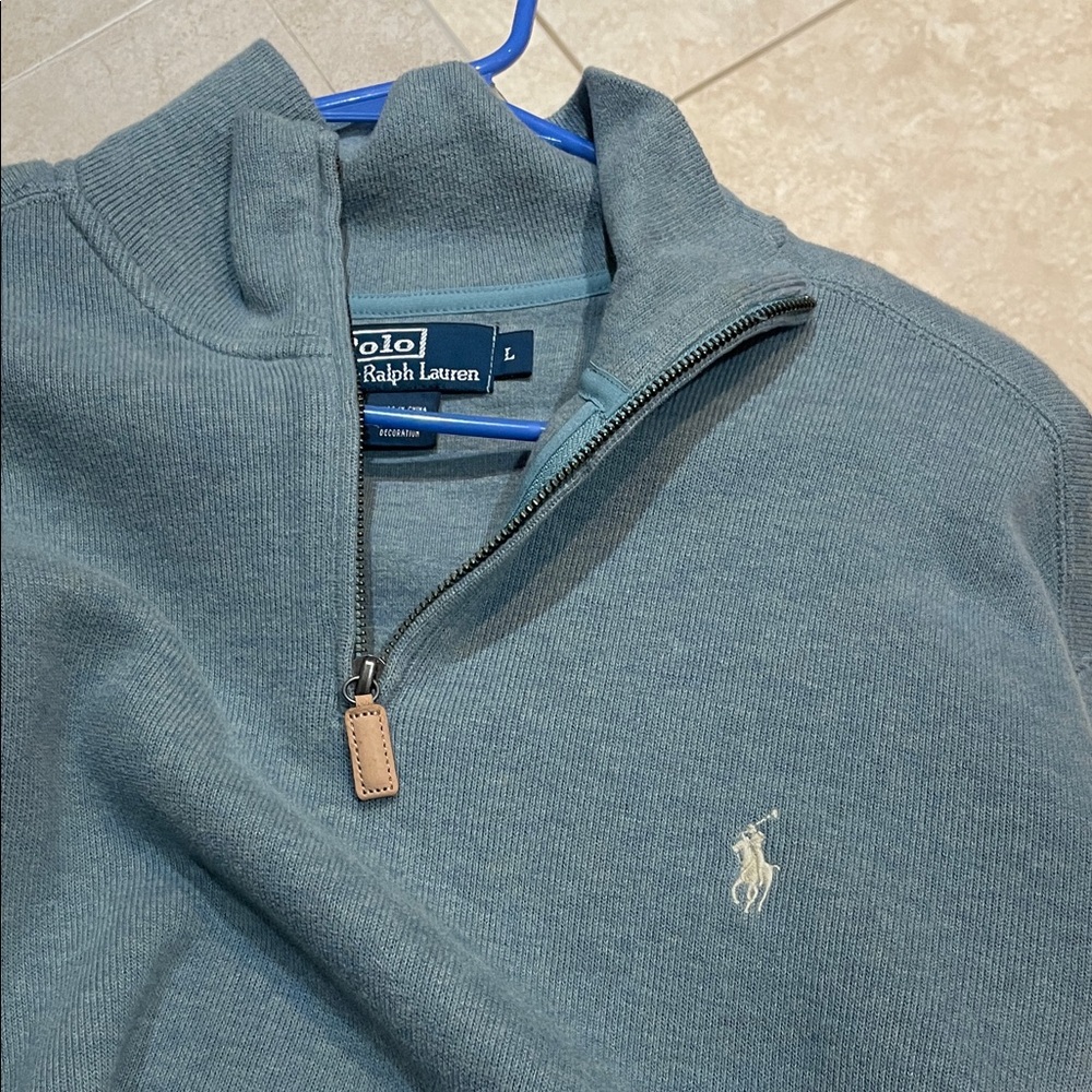 Polo by Ralph Lauren Men's Blue Zip-Up Sweater